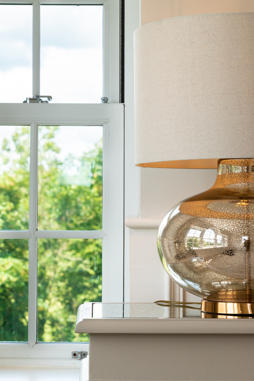 Gold lamp, gold, Lighting, large lampshade