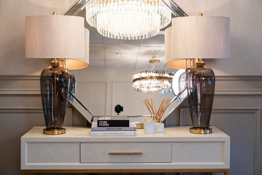 Statement lamps, Large lamps, Gold and black lamps, Lighting, Interiors