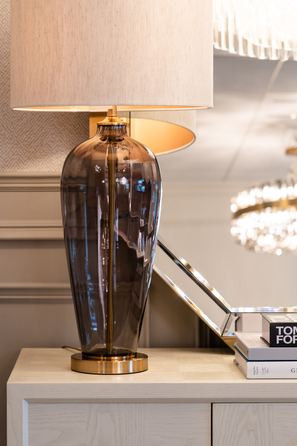 Statement lamps, Large lamps, Gold and black lamps, Lighting, Interiors, Table lamp, Gold table lamp