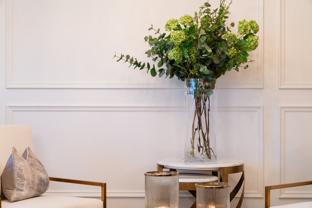 Gold furniture, interior design, showroom