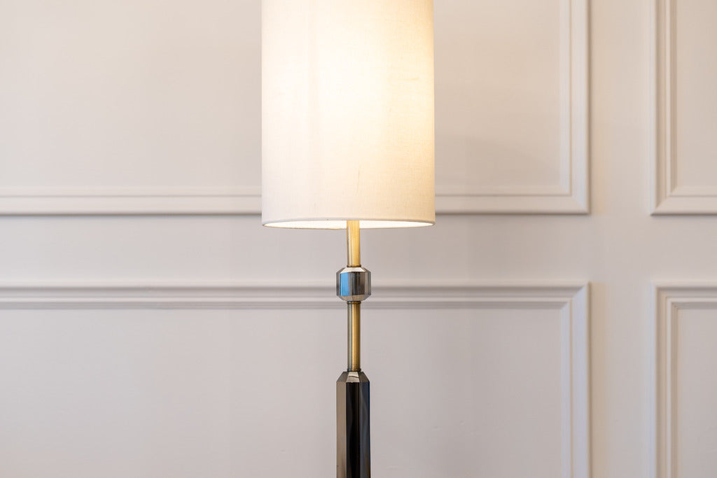 gold lamp, white lampshade, Gold and White lamp, Lighting, Lamps