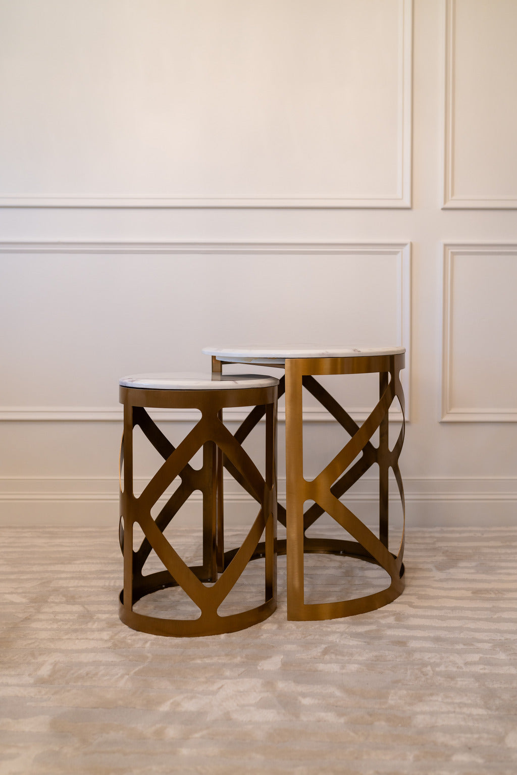 Gold and marble furniture, gold, side table set, Table set
