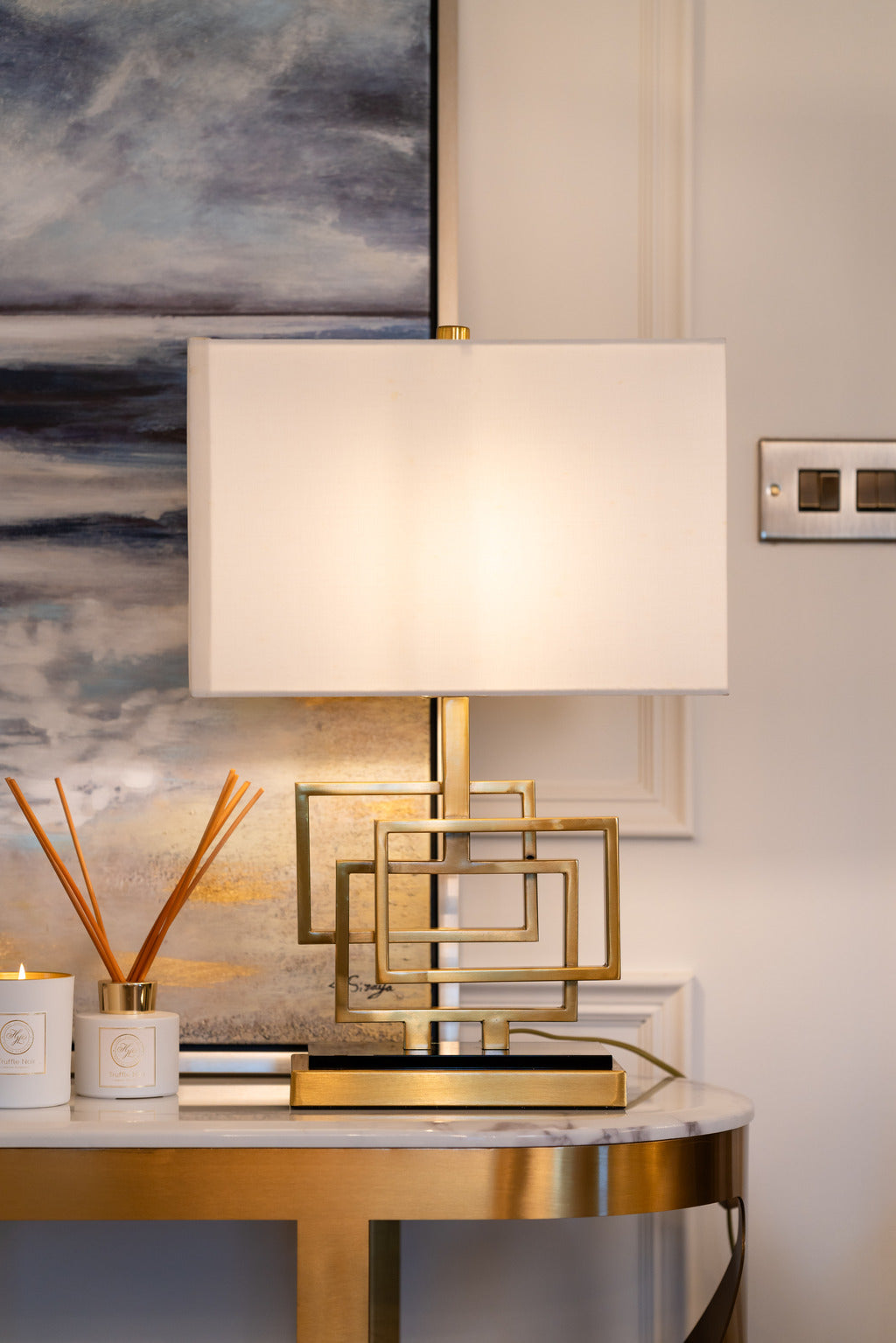Statement lamps, gold lamp, abstract lamps, lighting, Gold furniture, interior design, Decor