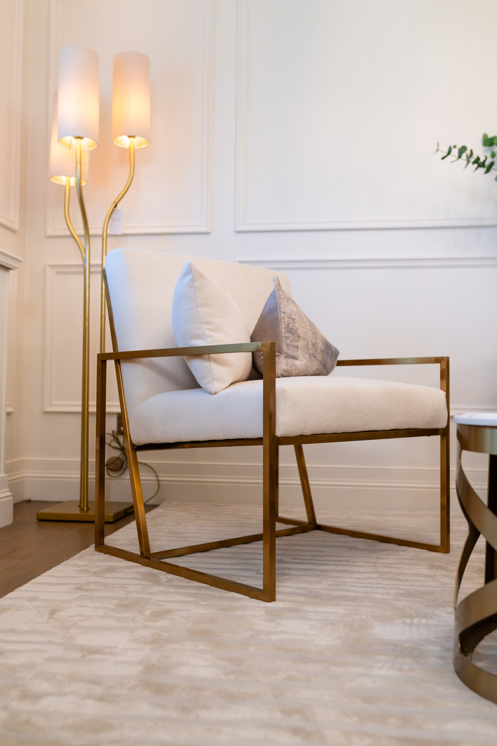 Furniture, Interiors, Gold chair, Gold furniture, Chair, Sofa chair, Gold sofa chair, Modern furniture, Fabric sofa chair