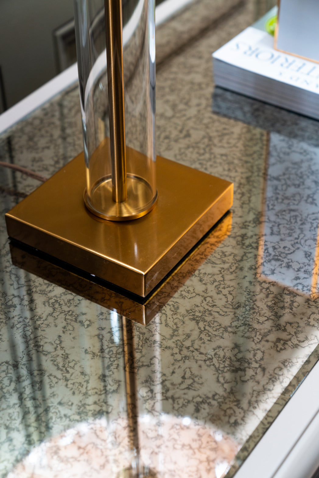 Gold lamp, table lamp, gold table lamp, glass lamp, Lighting, Home decor