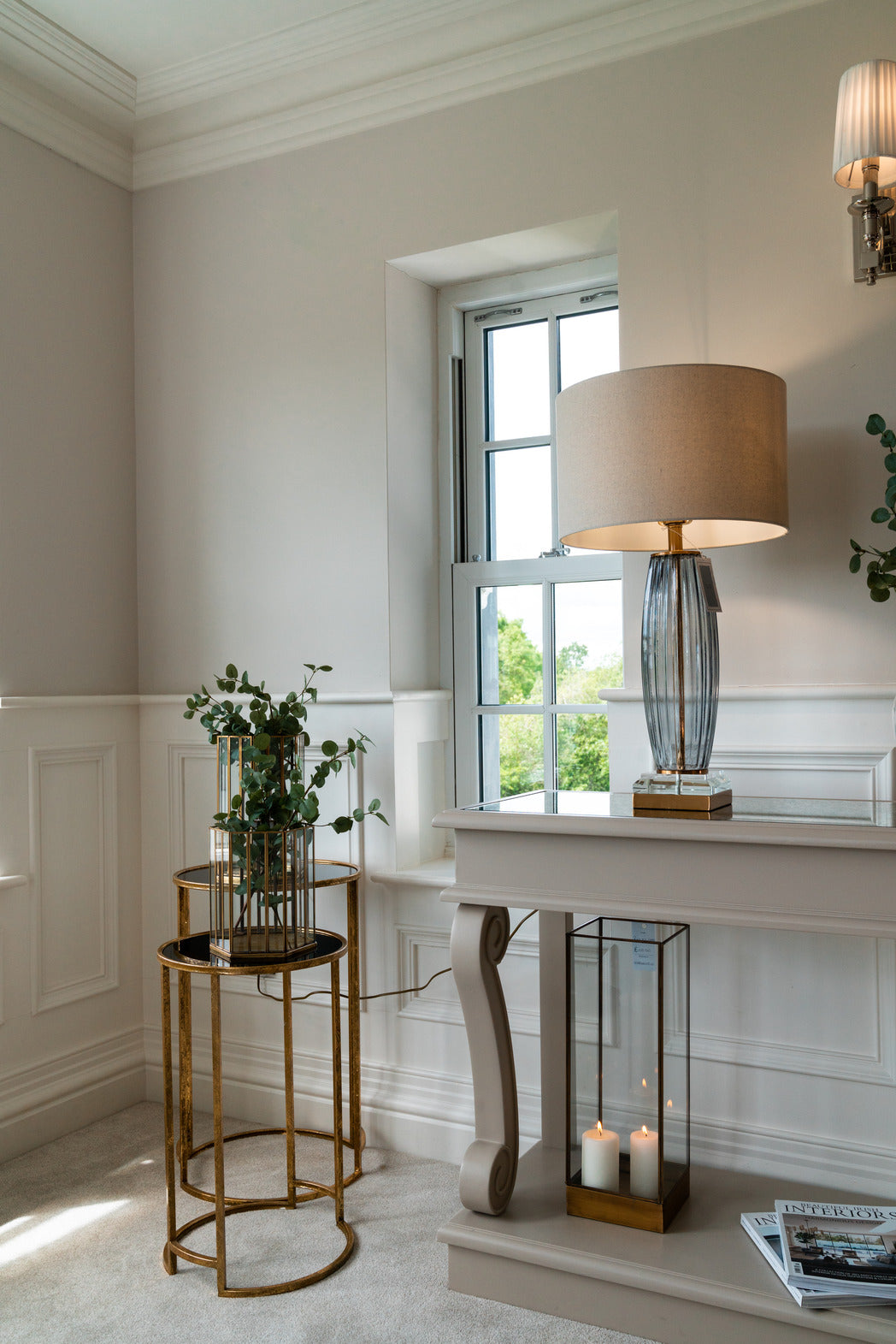 Table lamp, statement table lamp, black lamp, gold lamp, Interior showroom, lighting, Home decor