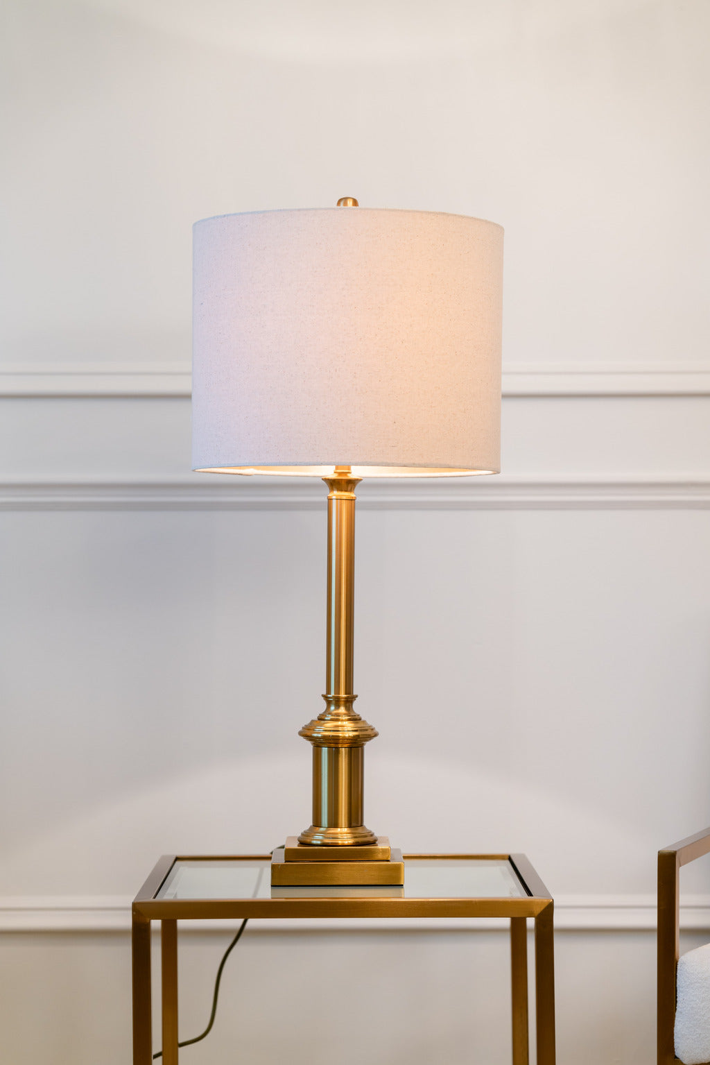 Gold table lamp, Table lamp, Blush lampshade, modern furniture, Gold table, Gold furniture 
