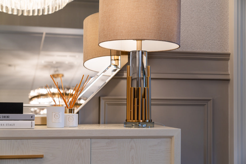 statement table lamp, statement lamp, neutral lamp, gold lamp, table lamp, lighting, furniture, Home decor,