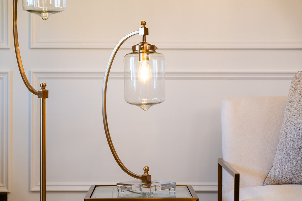 Gold table lamp, gold furniture, Bulb lamp, glass lamp