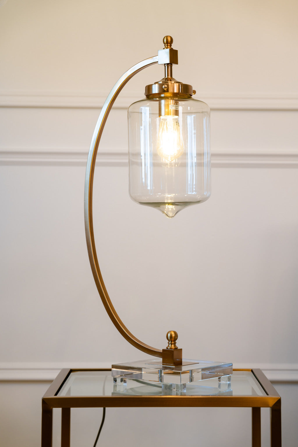 Gold table lamp, gold furniture, Bulb lamp, glass lamp, Table Lamps
