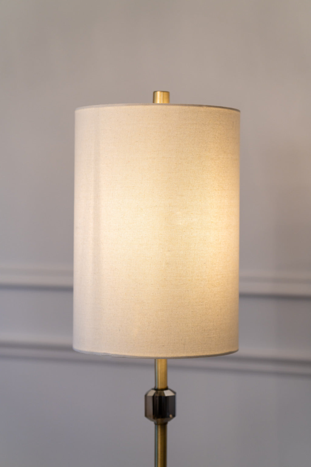 Gold lamp, table lamp, White lampshade, Lampshade, Lamps