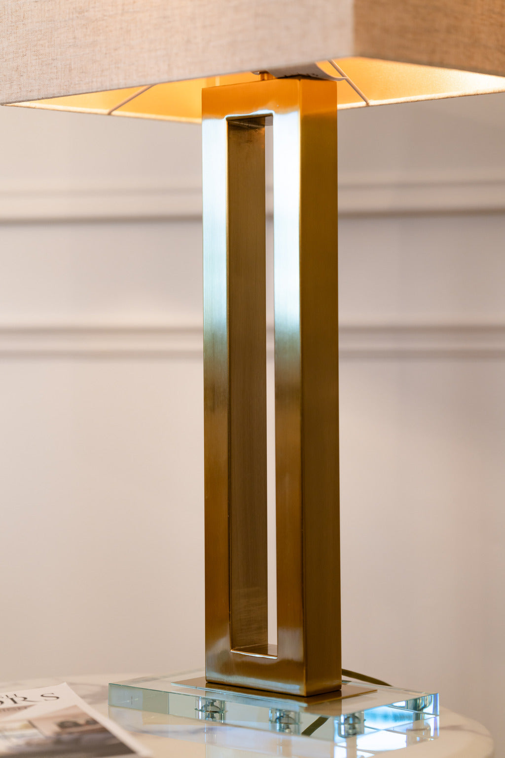 Gold table lamp, statement lamp, Lighting