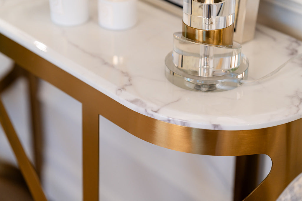 Gold and crystal lamp, artificial marble, Gold and Marble, furniture