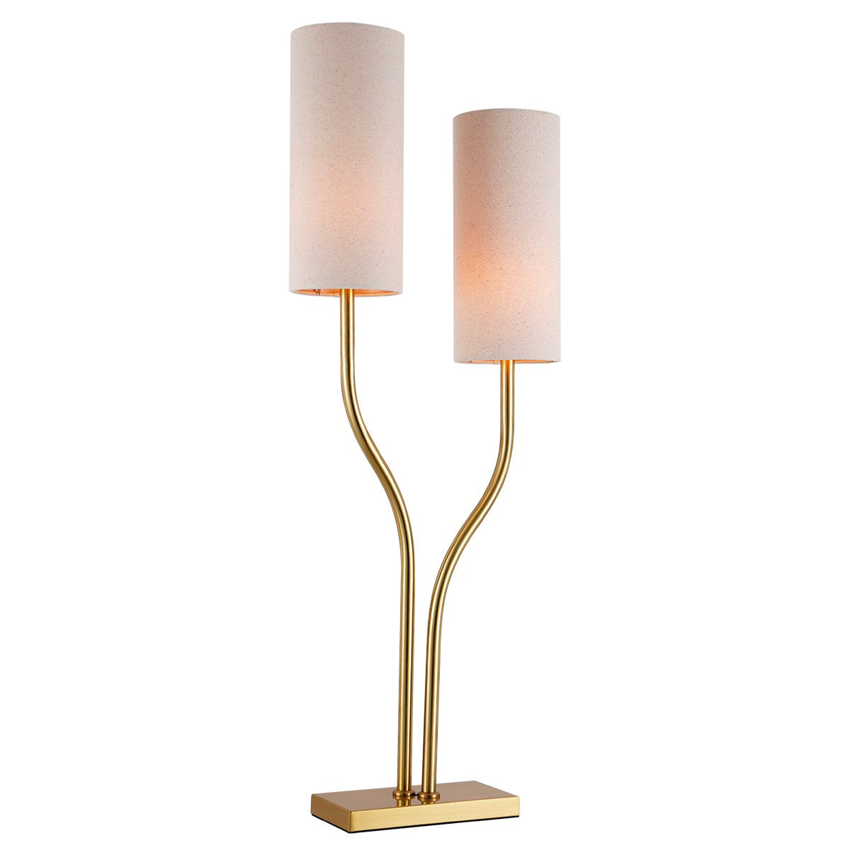 Pink lampshades, gold lamp, Table lamp