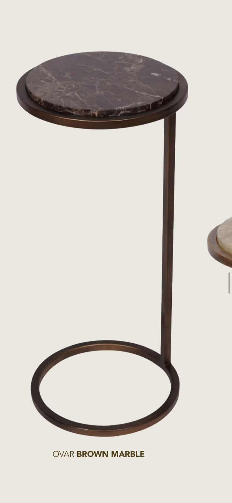 OVAR SIDE TABLE WHITE MARBLE