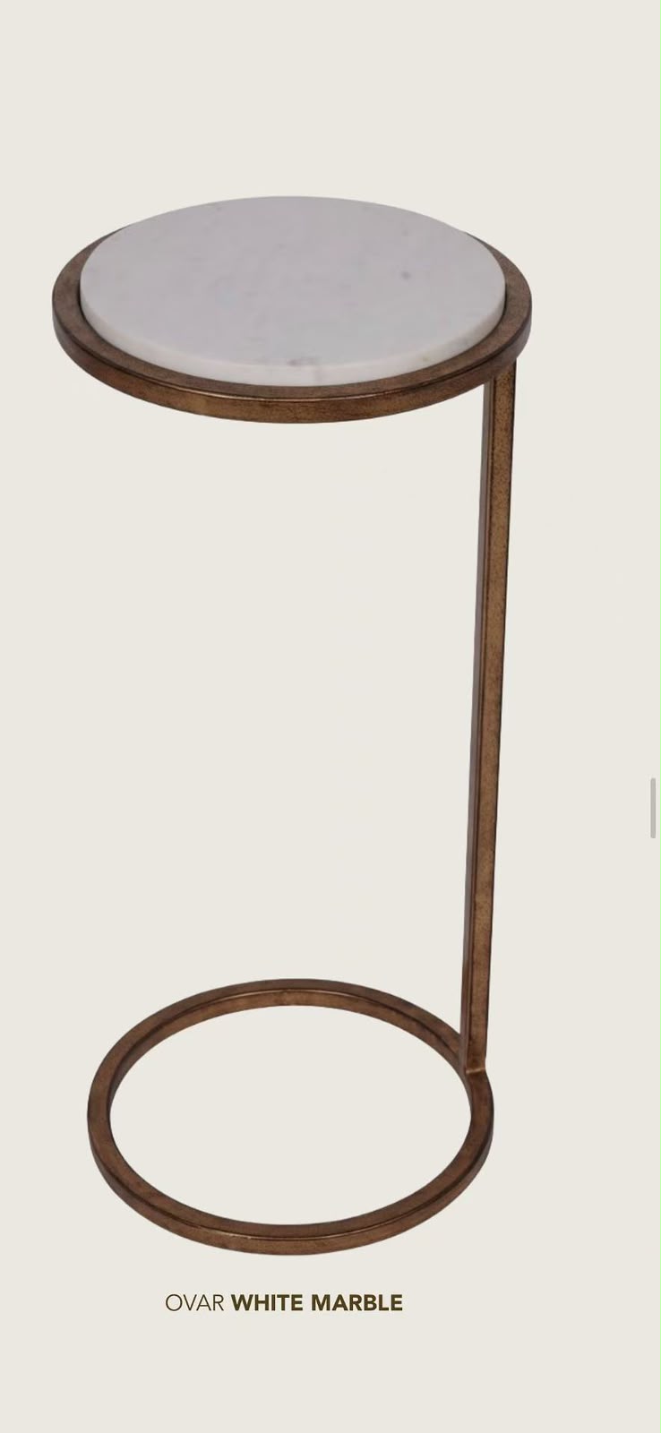 OVAR SIDE TABLE WHITE MARBLE