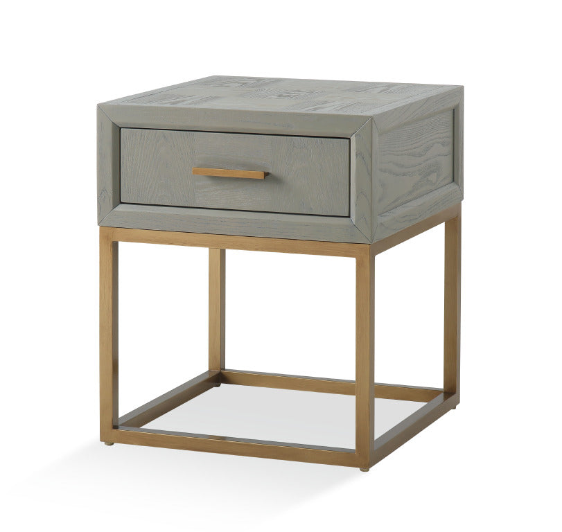 Gold table, Side table, grey, modern furniture, modern interiors, indoor furniture, one drawer table, 1 drawer